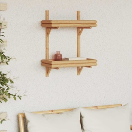 Sienas Plaukts Ar Plauktu Brūna 45 X 26 X 60 Cm Bambuss Vidaxl