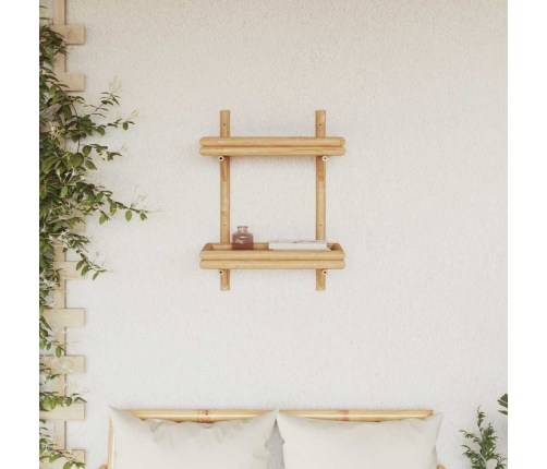 Sienas Plaukts Ar Plauktu Brūna 45 X 26 X 60 Cm Bambuss Vidaxl