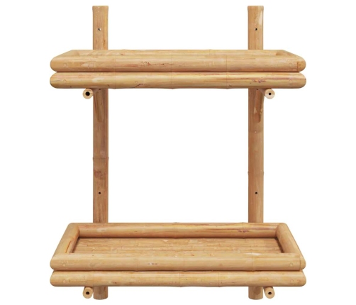 Sienas Plaukts Ar Plauktu Brūna 45 X 26 X 60 Cm Bambuss Vidaxl