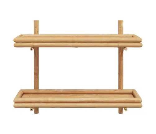 Sienas Plaukts Ar Plauktu Brūna 75 X 26 X 60 Cm Bambuss Vidaxl