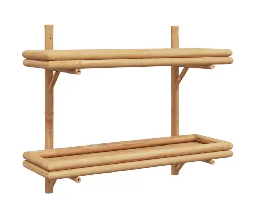 Sienas Plaukts Ar Plauktu Brūna 75 X 26 X 60 Cm Bambuss Vidaxl