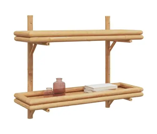 Sienas Plaukts Ar Plauktu Brūna 75 X 26 X 60 Cm Bambuss Vidaxl