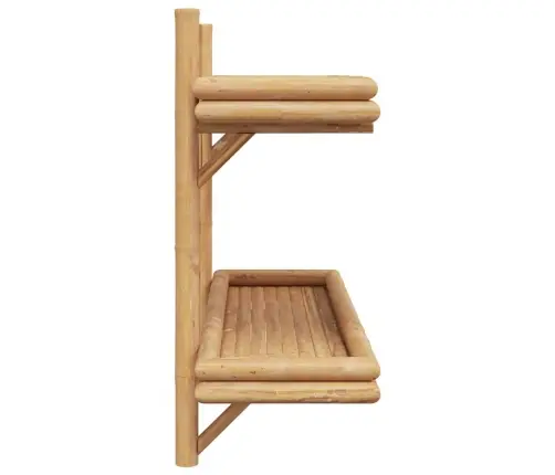 Sienas Plaukts Ar Plauktu Brūna 75 X 26 X 60 Cm Bambuss Vidaxl