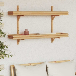 Seinale Kinnitatav Riiul Riiuliga Pruun 100 X 26 X 60 Cm Bambus