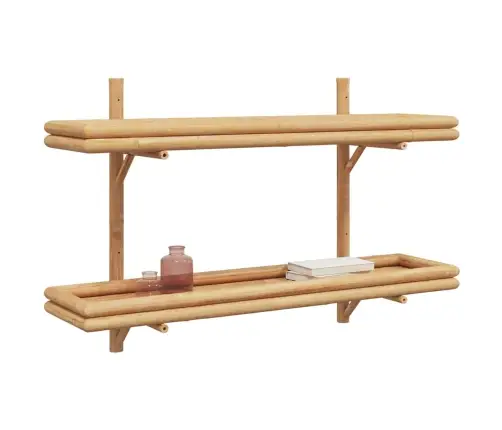 Seinale Kinnitatav Riiul Riiuliga Pruun 100 X 26 X 60 Cm Bambus