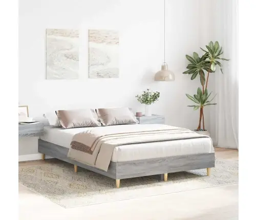 Gultas Rāmis 120X190 Cm Pelēks Sonoma Inženierijas Koks Vidaxl