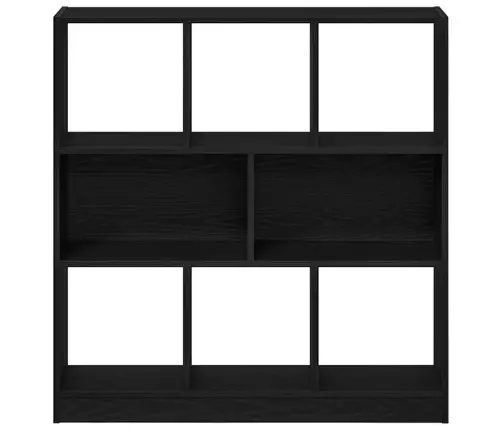 Grāmatu Skapis Melns Ozols 97,5X29,5X100 Cm Inženierijas Koks Vidaxl