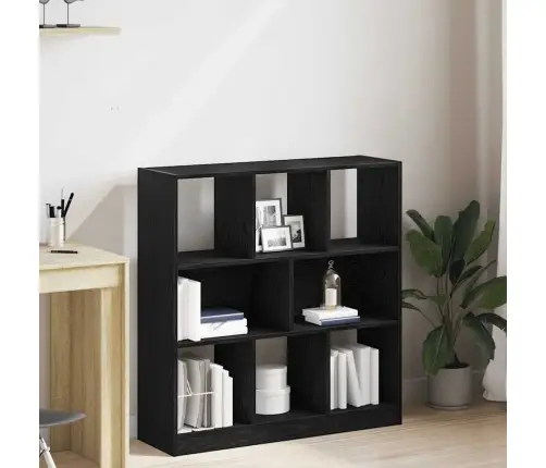 Grāmatu Skapis Melns Ozols 97,5X29,5X100 Cm Inženierijas Koks Vidaxl