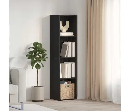 Grāmatplaukts Melns Ozols 143 X 30 X 36 Cm Inženierijas Koks Vidaxl