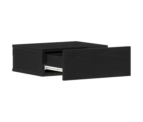 Peldoši Naktsskapīši, 2 Gab., Melns Ozols, 40X32X15 Cm, Inženierkoks Vidaxl