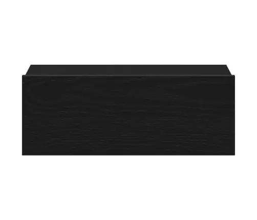 Peldoši Naktsskapīši, 2 Gab., Melns Ozols, 40X32X15 Cm, Inženierkoks Vidaxl