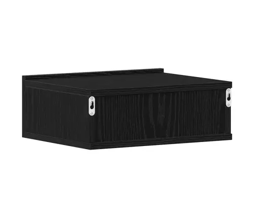 Peldoši Naktsskapīši, 2 Gab., Melns Ozols, 40X32X15 Cm, Inženierkoks Vidaxl