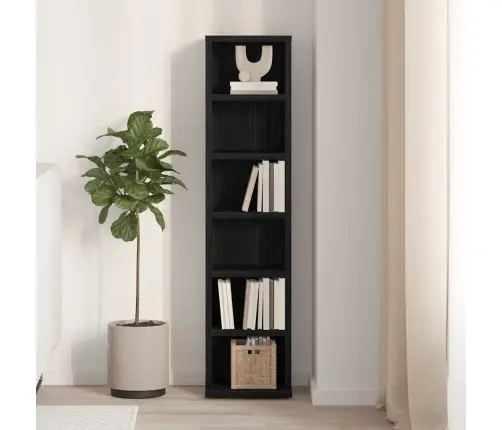 Cd Skapis Melns Ozols 21X20X88 Cm Engineered Wood Vidaxl