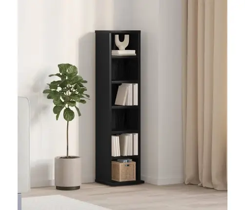 Cd Skapis Melns Ozols 21X20X88 Cm Engineered Wood Vidaxl