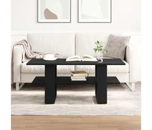 Kafijas Galdiņš Melns Ozols 102 X 55 X 42 Cm Inženierijas Koks Vidaxl