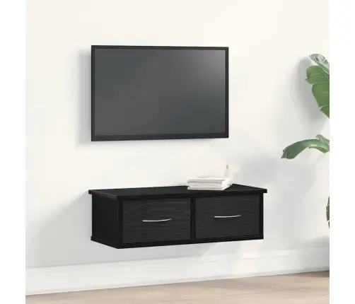 Sienas Skapis Melns Ozols 60 X 26 X 18.5 Cm Inženierijas Koks Vidaxl