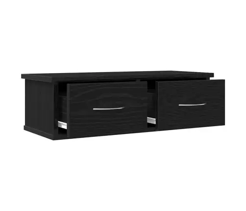 Sienas Skapis Melns Ozols 60 X 26 X 18.5 Cm Inženierijas Koks Vidaxl