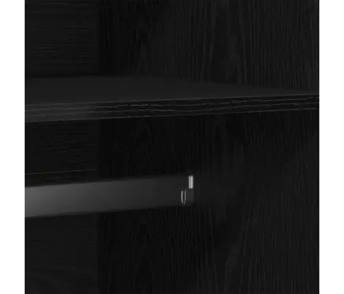 Garderoobikapp Ladustamisega Must 90 X 52 X 200 Cm Tehispuit