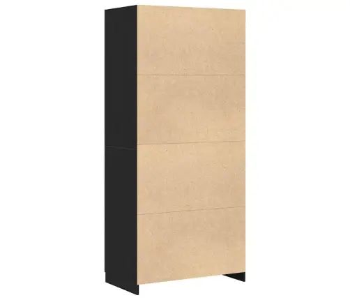 Garderoobikapp Ladustamisega Must 90 X 52 X 200 Cm Tehispuit