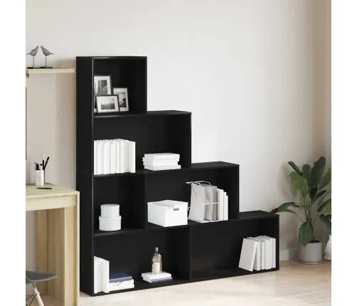 Knygų Spinta Juodas Ąžuolas 155 X 24 X 160 Cm Apdirbta Mediena