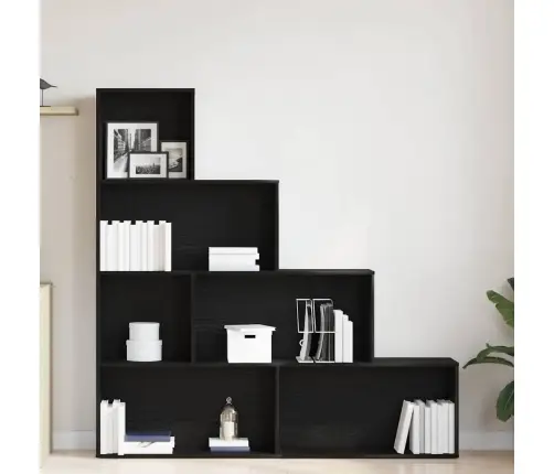 Knygų Spinta Juodas Ąžuolas 155 X 24 X 160 Cm Apdirbta Mediena