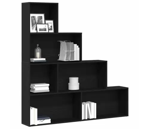 Knygų Spinta Juodas Ąžuolas 155 X 24 X 160 Cm Apdirbta Mediena