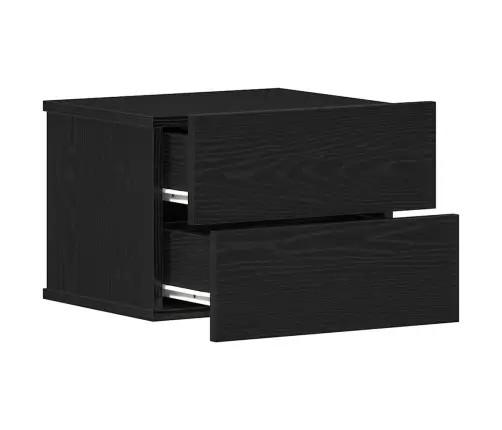 Nakts Skapītis Ar Atvilktni 2 Pcs Melns Ozols 40 X 30 X 30 Cm Vidaxl