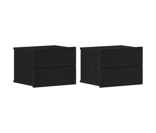 Nakts Skapītis Ar Atvilktni 2 Pcs Melns Ozols 40 X 30 X 30 Cm Vidaxl