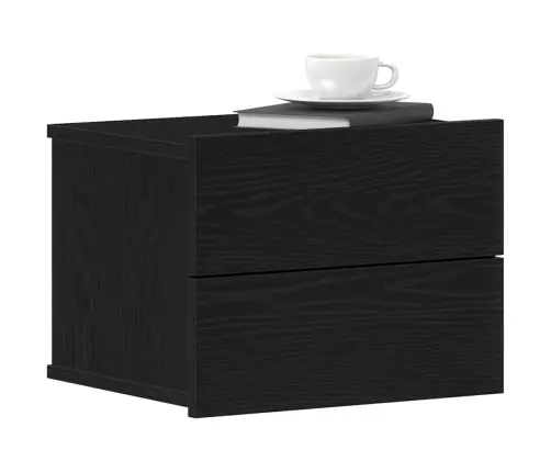 Nakts Skapītis Ar Atvilktni 2 Pcs Melns Ozols 40 X 30 X 30 Cm Vidaxl