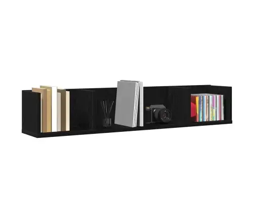 Sienas Plaukts Melns Ozols 100 X 18 X 18 Cm Inženierijas Koks Vidaxl