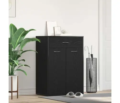 Apavu Plaukts Melns Ozols 60 X 35 X 84 Cm Inženierijas Koks Vidaxl