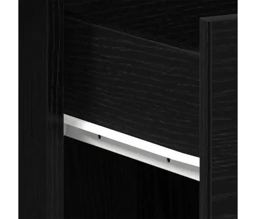 Laud Sahtliga Uksega Must Tamm 100 X 50 X 76 Cm Tehispuit