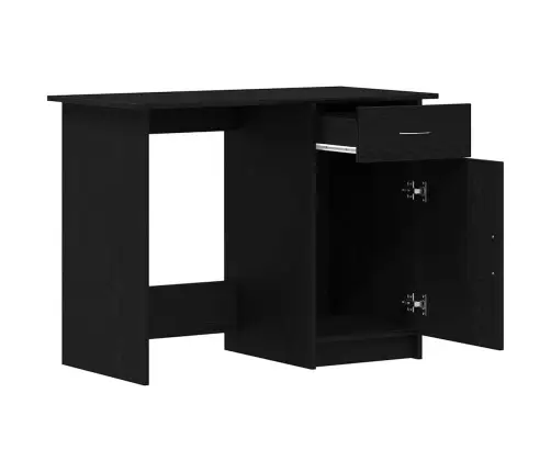 Laud Sahtliga Uksega Must Tamm 100 X 50 X 76 Cm Tehispuit