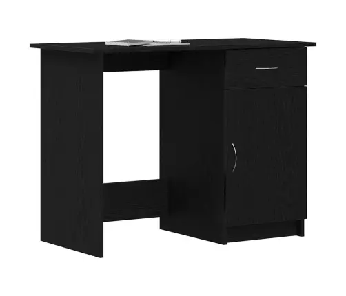 Laud Sahtliga Uksega Must Tamm 100 X 50 X 76 Cm Tehispuit