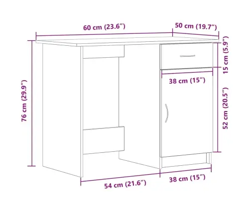 Laud Sahtliga Uksega Must Tamm 100 X 50 X 76 Cm Tehispuit