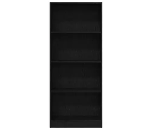Grāmatu Plaukts Melns Ozols 60 X 24 X 143 Cm Inženierijas Koks Vidaxl