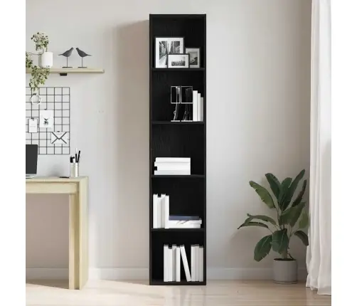 Grāmatu Skapis, Melns Ozols, 40X30X189 Cm, Inženierkoks Vidaxl