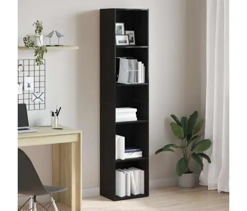 Grāmatu Skapis, Melns Ozols, 40X30X189 Cm, Inženierkoks Vidaxl