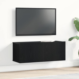 Televizoru Skapji Melns Ozols 80 X 30 X 30 Cm Inženierijas Koks Vidaxl