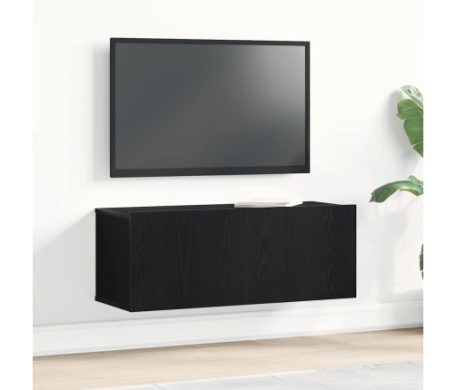 Televizoru Skapji Melns Ozols 80 X 30 X 30 Cm Inženierijas Koks Vidaxl