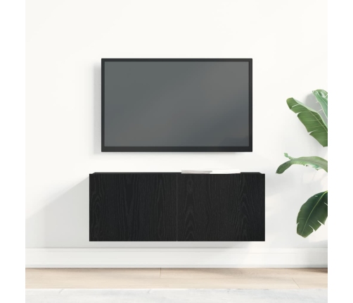 Televizoru Skapji Melns Ozols 80 X 30 X 30 Cm Inženierijas Koks Vidaxl