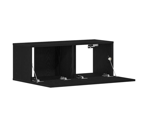 Televizoru Skapji Melns Ozols 80 X 30 X 30 Cm Inženierijas Koks Vidaxl