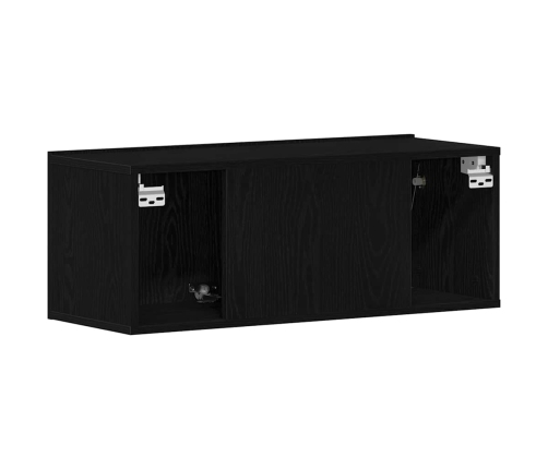 Televizoru Skapji Melns Ozols 80 X 30 X 30 Cm Inženierijas Koks Vidaxl
