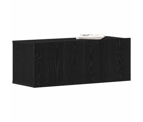 Televizoru Skapji Melns Ozols 80 X 30 X 30 Cm Inženierijas Koks Vidaxl