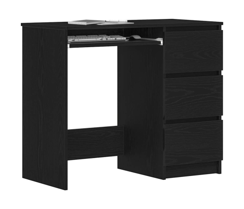 Rakstāmgalds Melns Ozols 90X45X76 Cm Inženierijas Koks Vidaxl