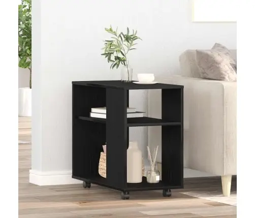 Sānu Galdiņš, Melns Ozols, 70X35X60 Cm, Inženierkoks Vidaxl