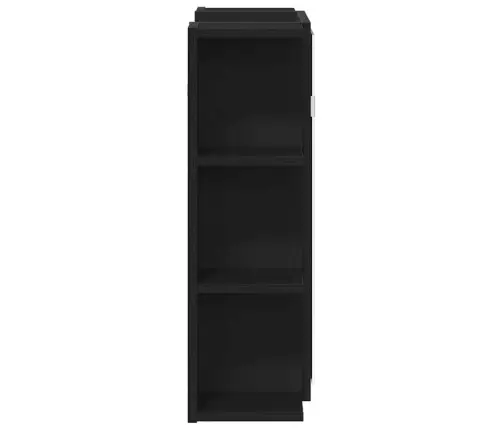 Veidrodžio Spinta Su Lentyna Juodas Ąžuolas 80 X 20,5 X 64 Cm