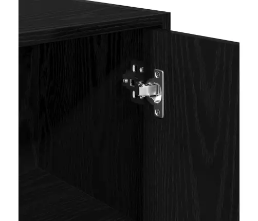 Vannitoa Kapp Uksega Must Tamm 30 X 30 X 183,5 Cm Tehispuit