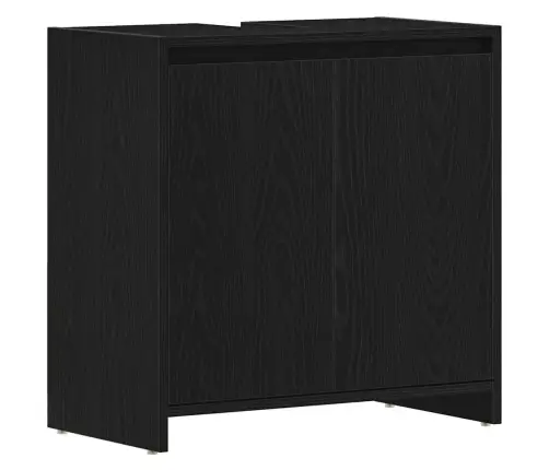 Vannas Istabas Skapis Melns Ozols 60X33X60 Cm Engineered Wood Vidaxl