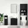 Vannas Istabas Skapis Melns Ozols 60X33X60 Cm Engineered Wood Vidaxl